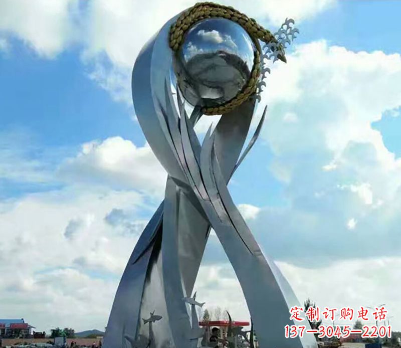 天津不锈钢环球和平鸽雕塑