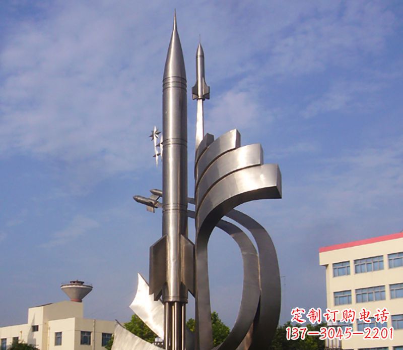 天津不锈钢火箭飞升广场景观雕塑
