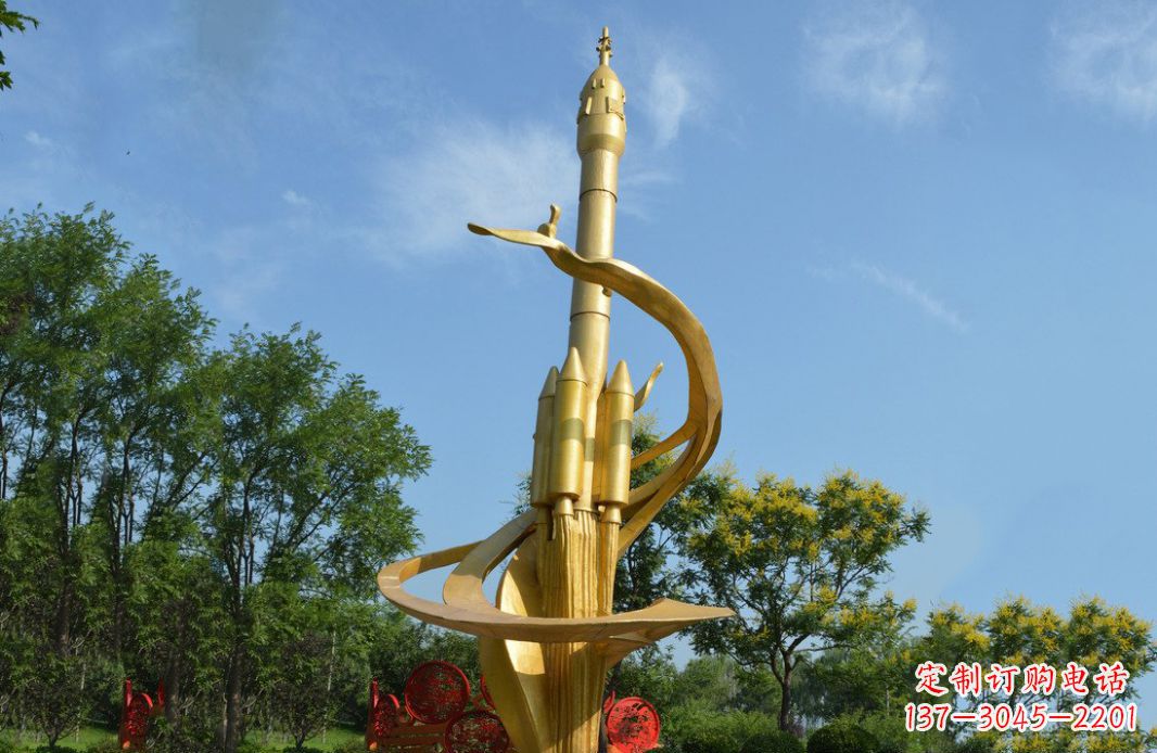 天津不锈钢火箭广场景观雕塑
