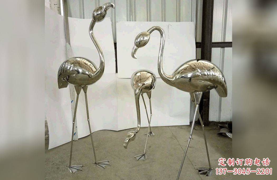 天津不锈钢火烈鸟景观雕塑
