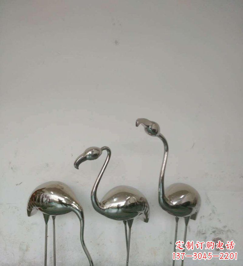 天津不锈钢火烈鸟公园动物雕塑