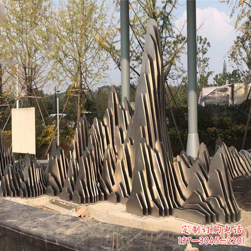 天津不锈钢假山雕塑-公园园林创意景观雕塑