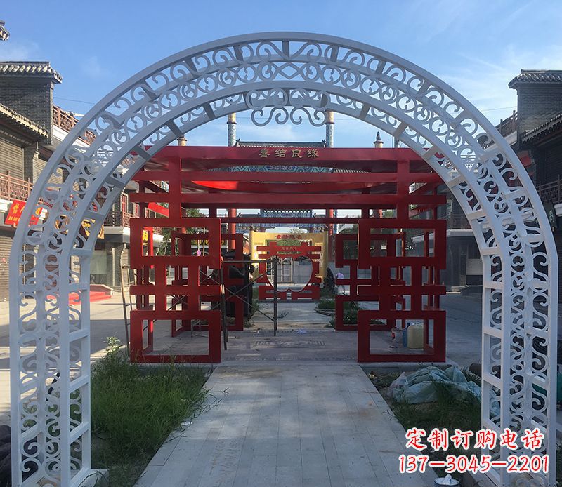 天津不锈钢剪影拱门雕塑