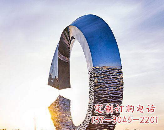 天津不锈钢景观圆环标志雕塑