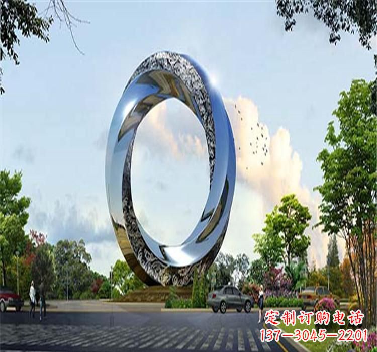 天津不锈钢景观圆环雕塑