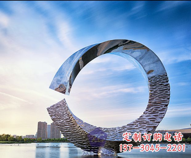天津不锈钢景观圆环雕塑1