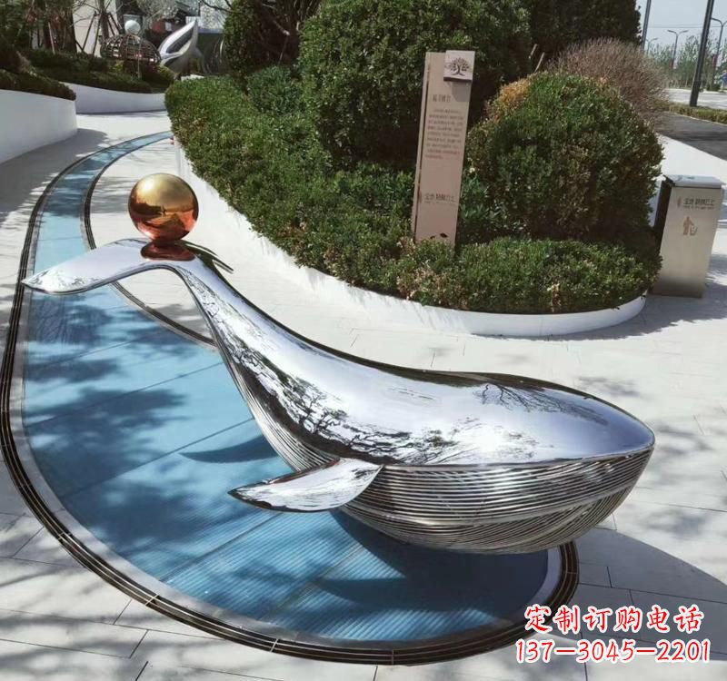 天津精美不锈钢海豚雕塑