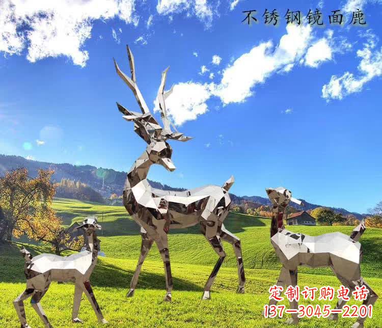 天津不锈钢鹿精美的动物雕塑