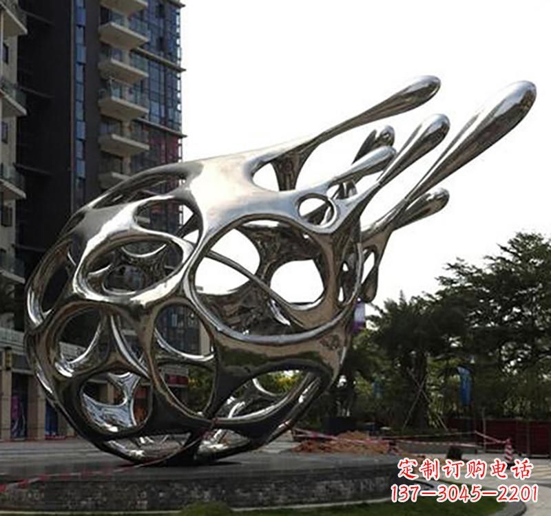 天津不锈钢镜面火龙果雕塑精致的艺术瑰宝