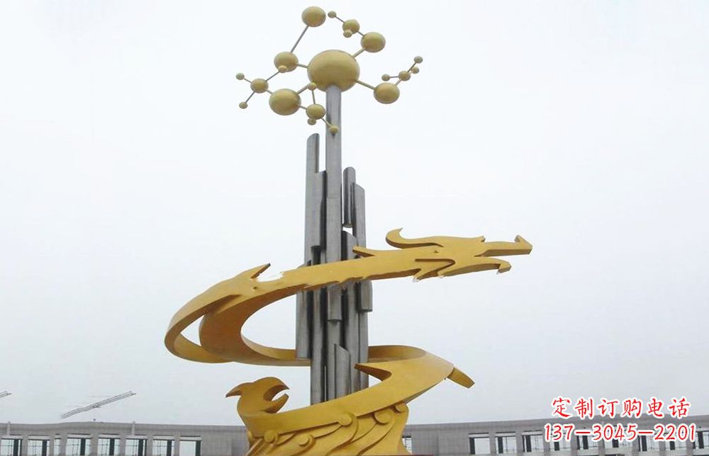 天津龙雕塑——点缀不锈钢城市景观