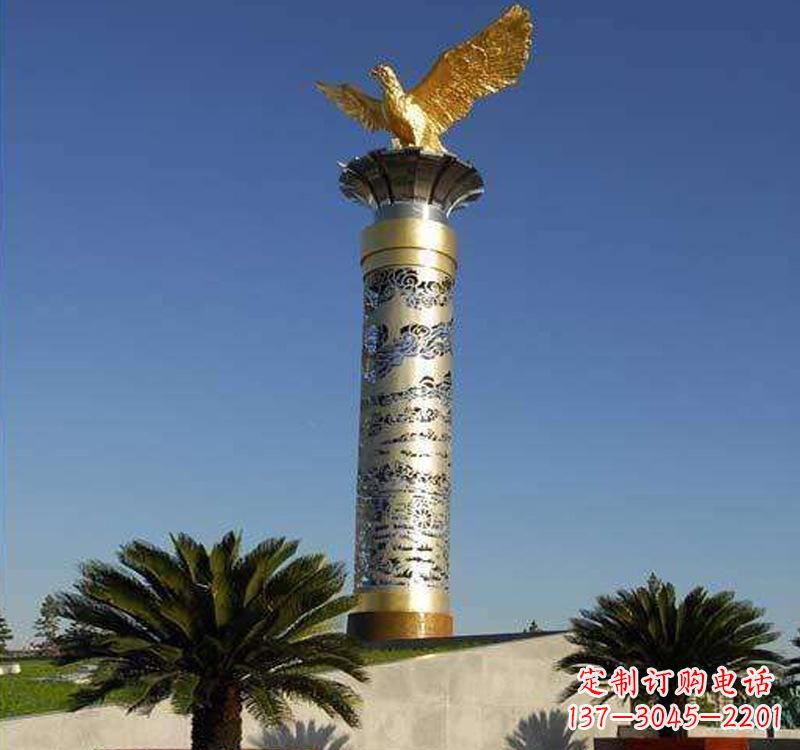 天津不锈钢龙柱雕塑把神秘的传统融入现代