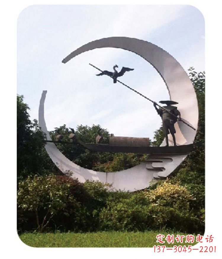 天津不锈钢鸬鹚雕塑