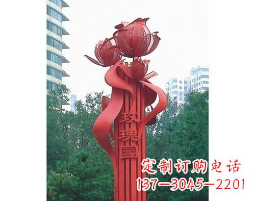 天津不锈钢玫瑰雕塑精美艺术之美