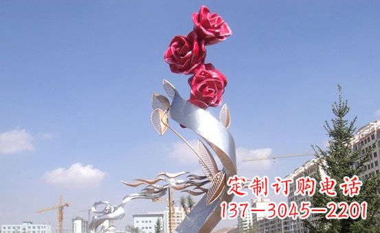 天津不锈钢玫瑰花雕塑222