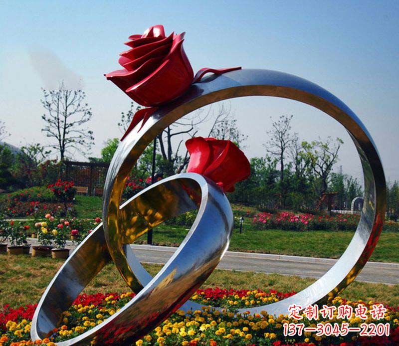 天津不锈钢玫瑰戒指精美的艺术品