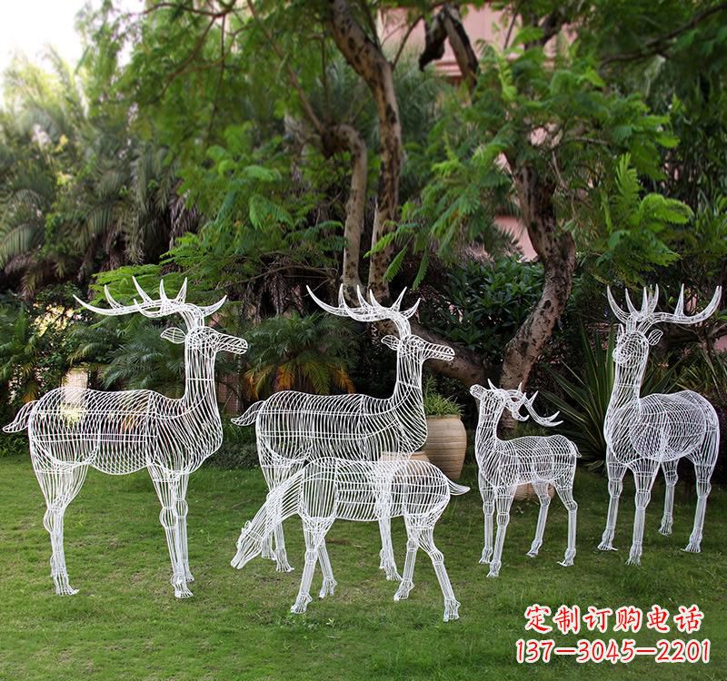 天津不锈钢梅花鹿雕塑美丽的象征