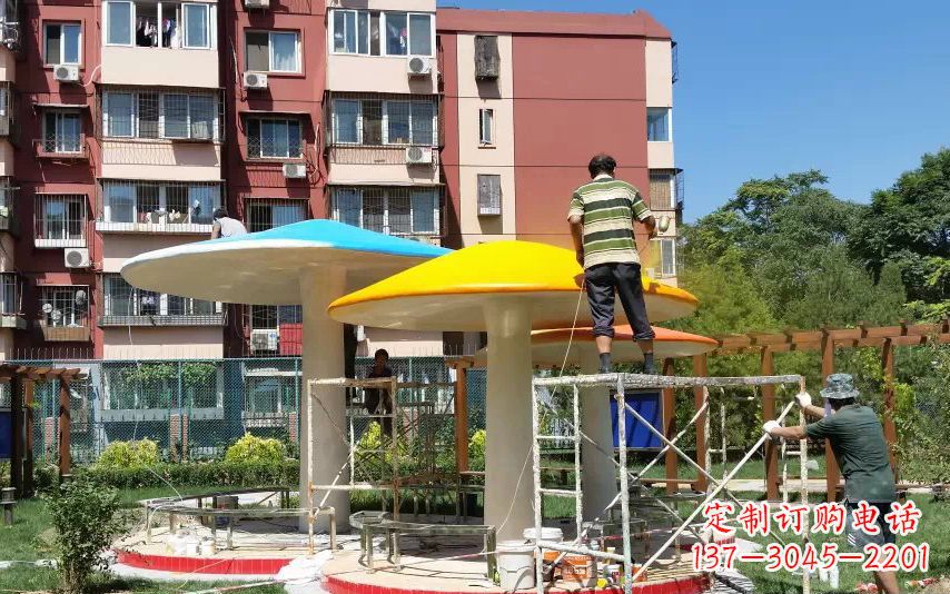 天津不锈钢蘑菇凉亭雕塑