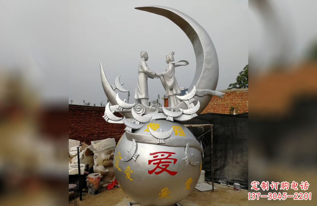 天津不锈钢牛郎织女雕塑爱情永存