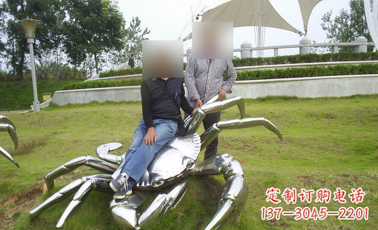天津不锈钢螃蟹公园动物雕塑