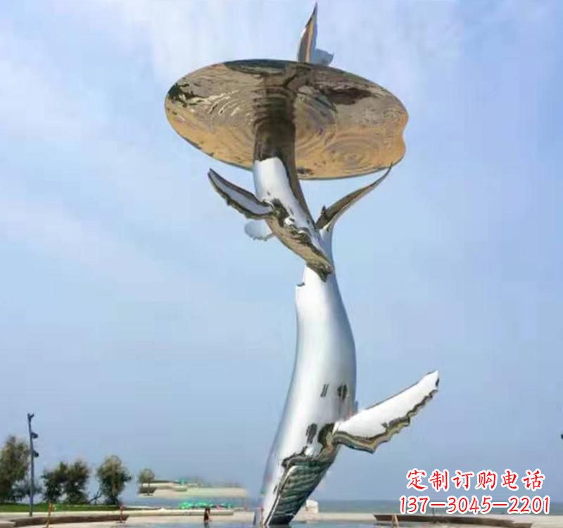 天津不锈钢海豚雕塑精美的艺术品