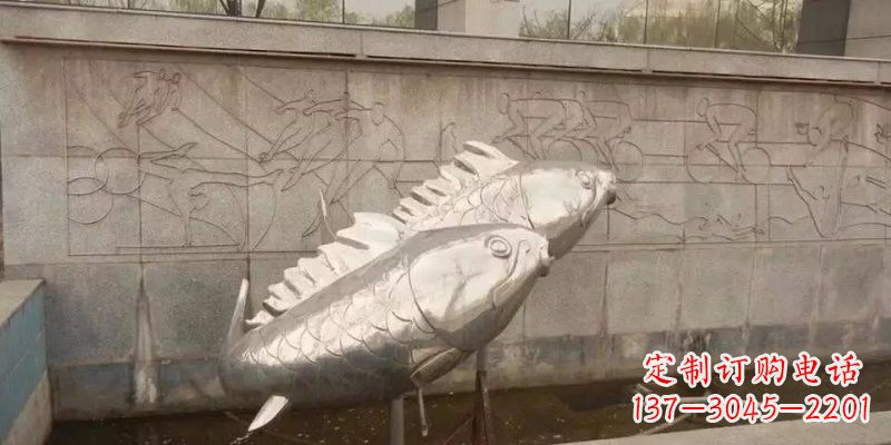 天津不锈钢鲤鱼雕塑精美的艺术品