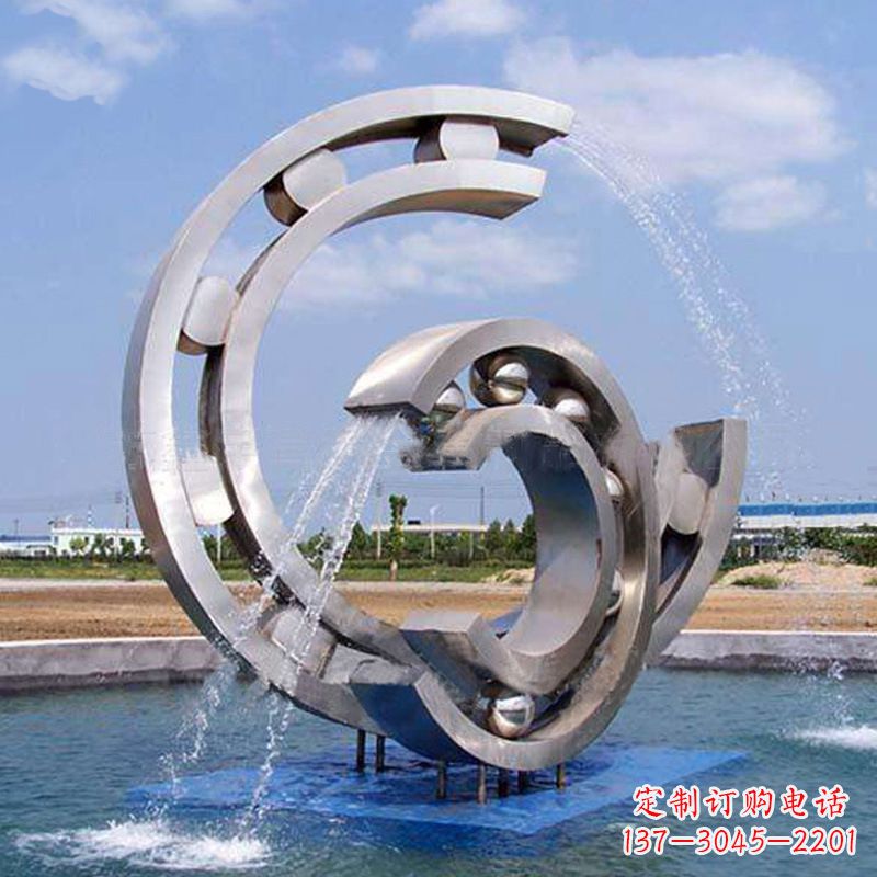 天津不锈钢喷水雕塑-园林水景喷泉景观雕塑