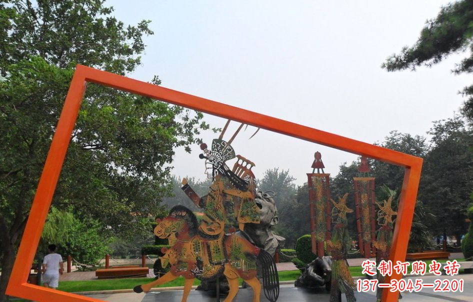 天津传承皮影戏——不锈钢皮影戏雕塑