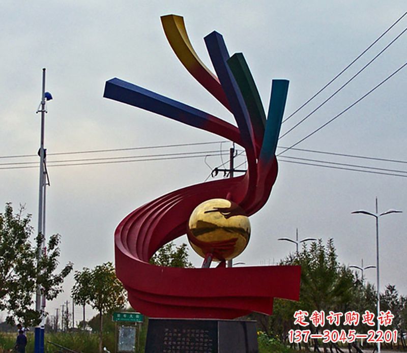 天津不锈钢飘带广场景观