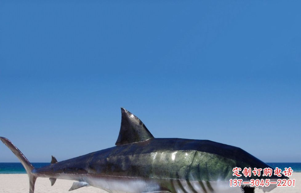 天津海洋生物之美——不锈钢鲨鱼雕塑