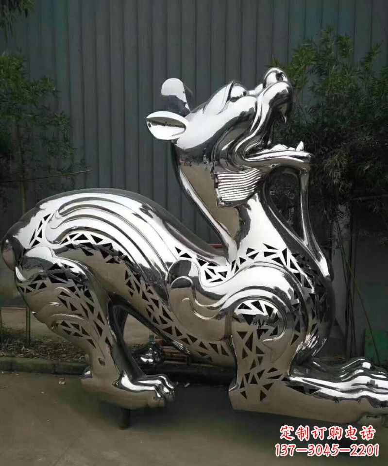 天津不锈钢麒麟象征着祥和与美好