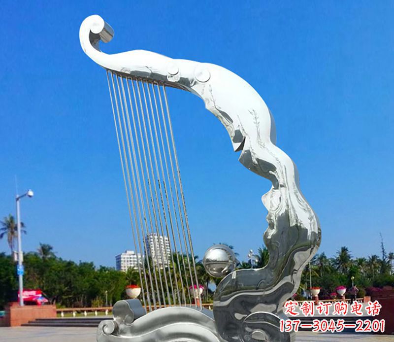 天津不锈钢竖琴雕塑——传承古典音乐之美