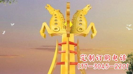 天津不锈钢双马雕塑雕塑艺术的精美之作
