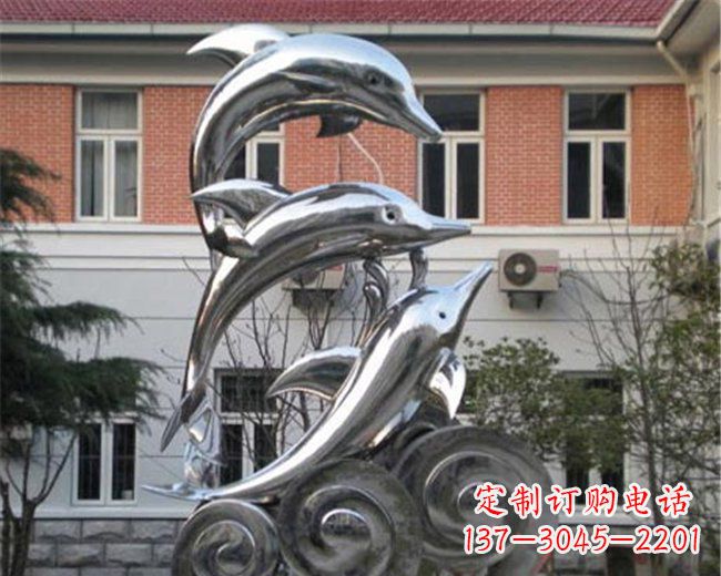 天津不锈钢海豚雕塑跳跃的海洋精灵