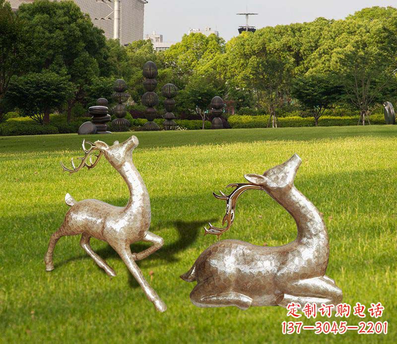 天津不锈钢麋鹿雕塑彰显艺术精美