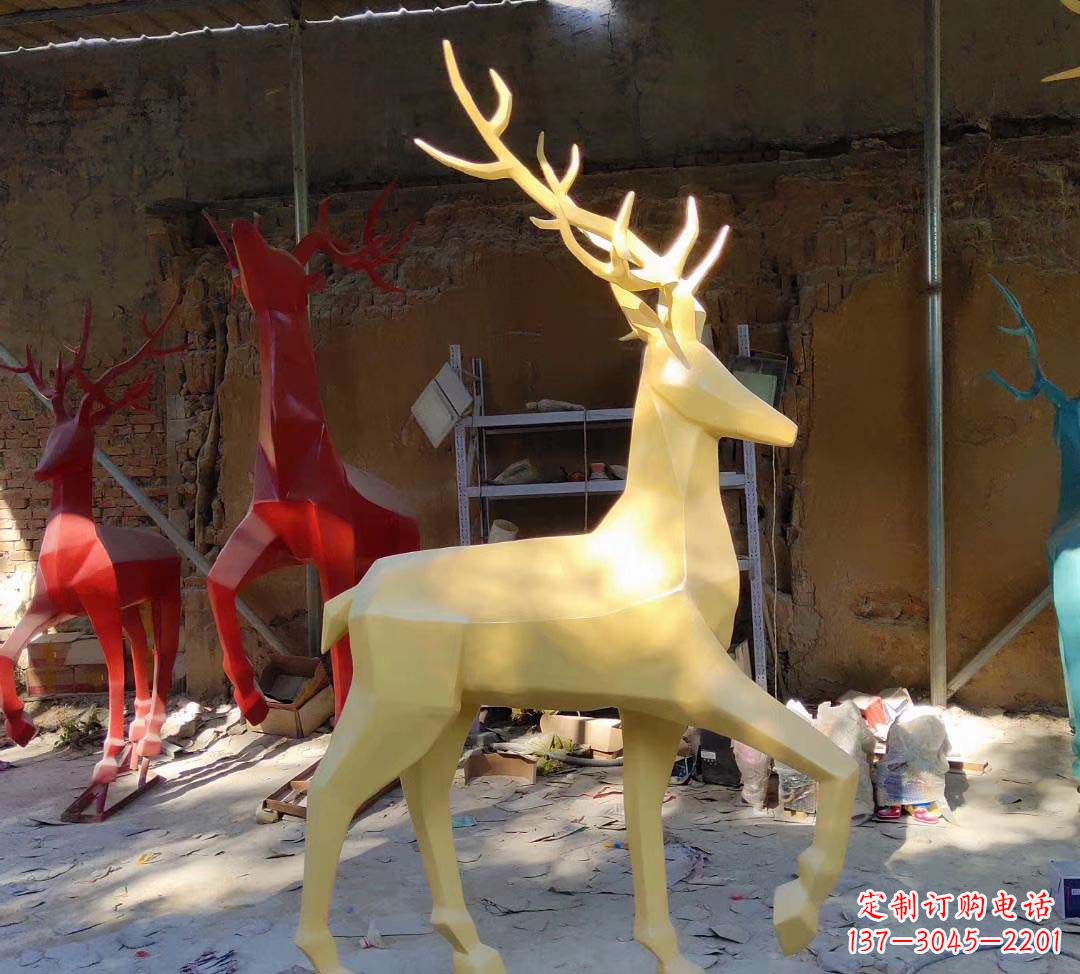 天津新款仿真不锈钢小鹿雕塑