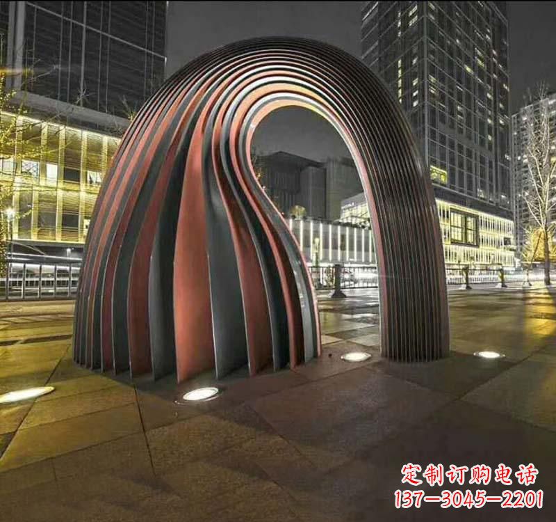 天津不锈钢异形拱门雕塑精致古典风格