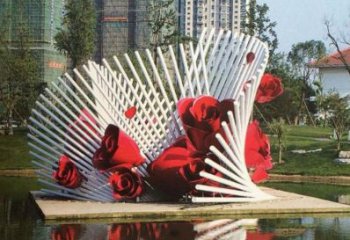 天津不锈钢玫瑰花雕塑一种精美的艺术品