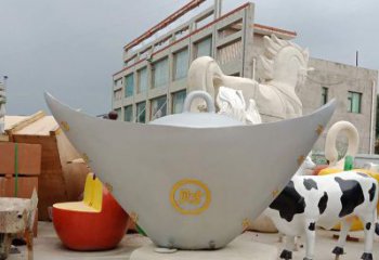 天津不锈钢元宝雕塑精美而珍贵