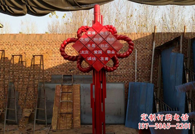 天津社会主义核心价值观与不锈钢雕塑的融合