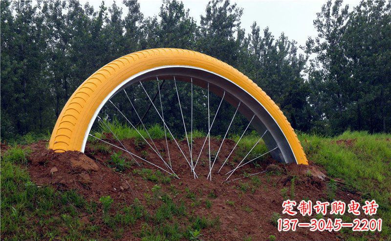 天津不锈钢自行车雕塑——景观美化的象征