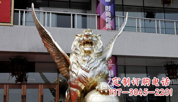 天津铜雕狮子西洋狮子的精美雕塑
