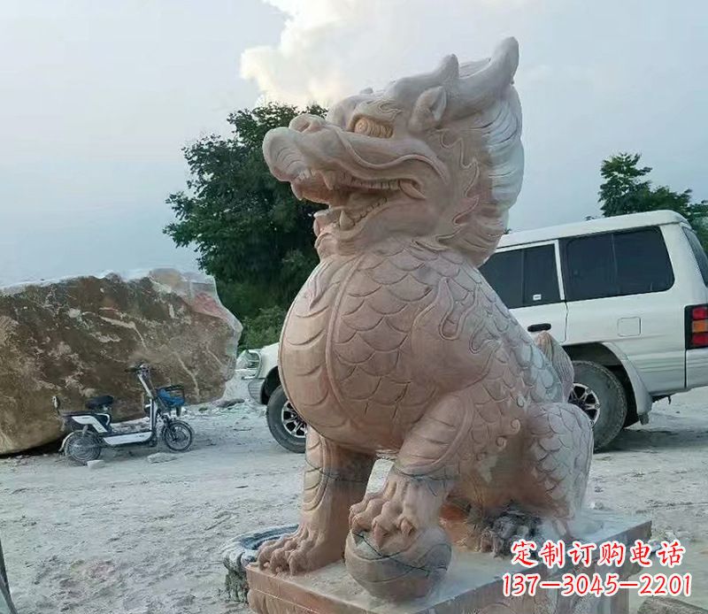 天津麒麟雕塑象征传统文化的精灵