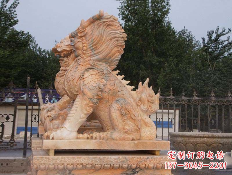 天津麒麟门口镇宅石雕