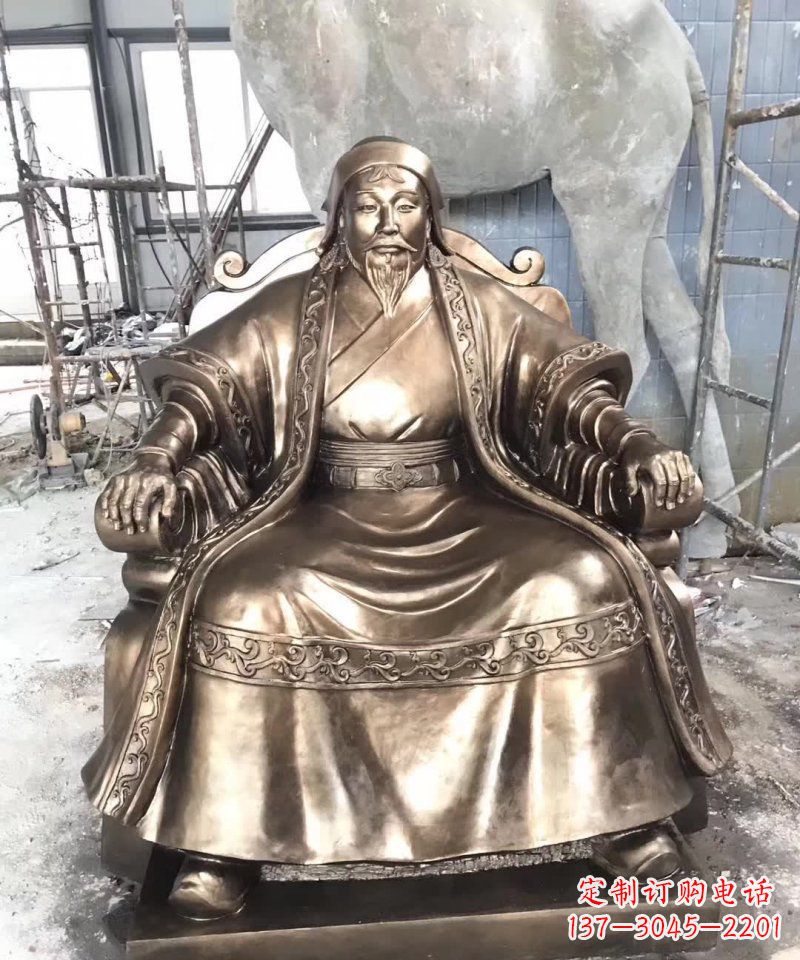 天津成吉思汗铜雕——象征着蒙古强大力量