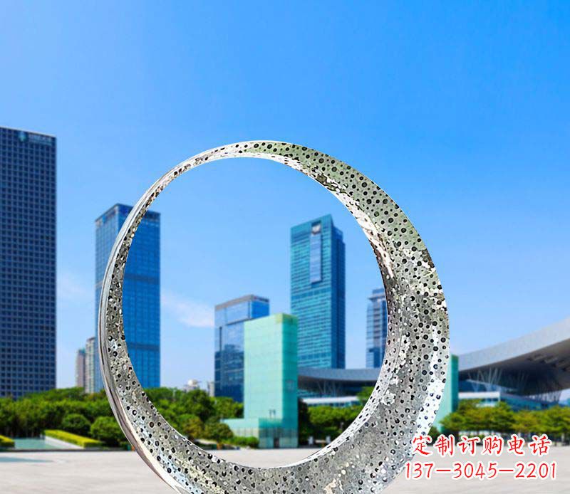 天津美丽圆环——不锈钢灯饰雕塑