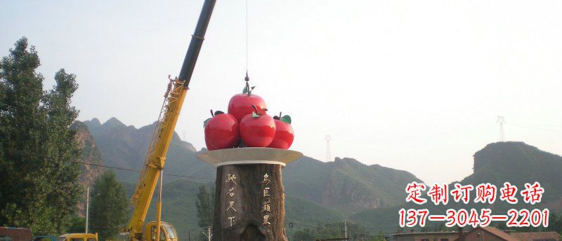 天津不锈钢苹果雕塑缔造城市风采