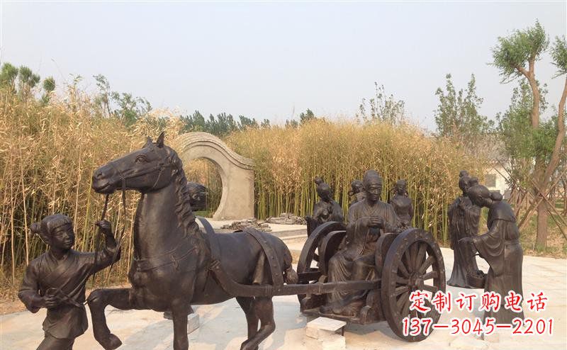 天津城市公园的马车雕塑