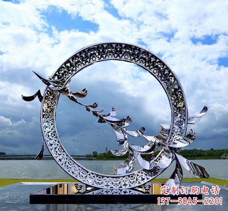 天津大雁雕塑不锈钢精美雕刻