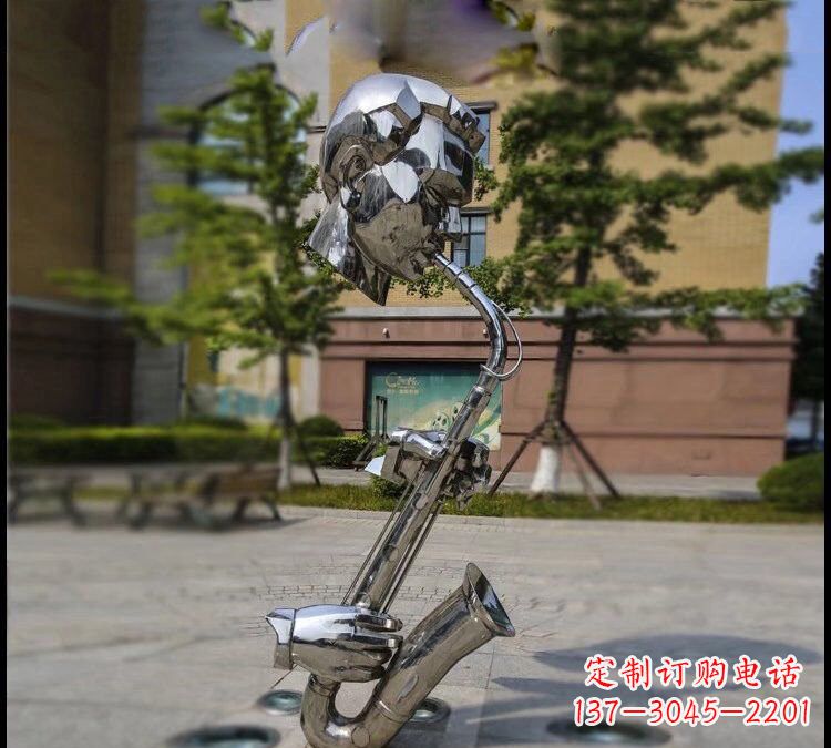 天津不锈钢萨克斯雕塑——展示音乐家的精神