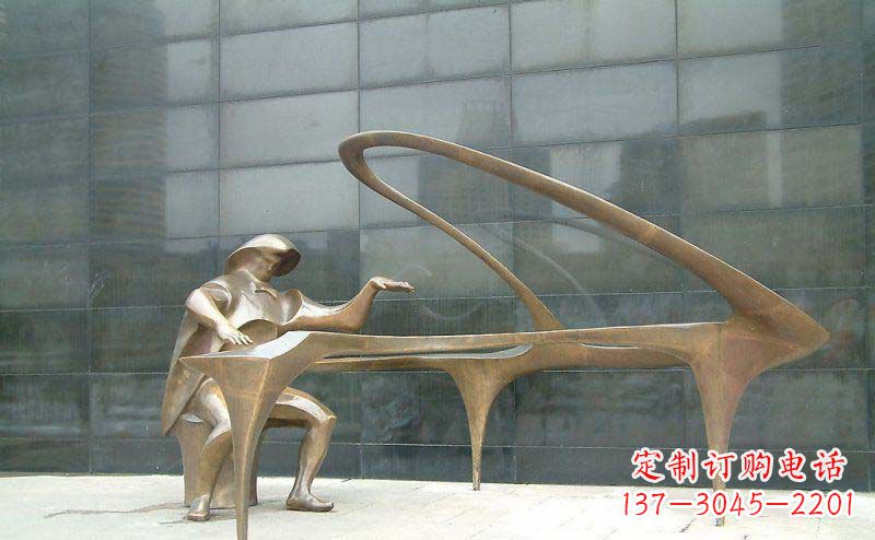 天津抽象钢琴雕塑街边景观的精美绝伦